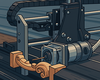 DWC2440 spindle rotated 90 degrees for rotary axis operation